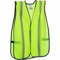 Global Industrial Hi-Vis Safety Vest, 2in Reflective Strips, Mesh, Lime, One Size 641643L